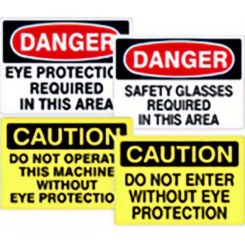 Safehouse Signs D874333 DANGER EYE PROTECTION REQUIRED IN THIS AREA, 10 in H x 14 in W, 0.040 Ridgid Plastic
