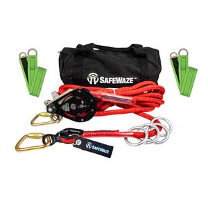 Safewazeâ„¢ 019-8015 4-Person Rope HLL, Cross Arm Straps, 100 ft