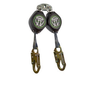 Safewazeâ„¢ FS-FSP14095-W Web Aluminum Housing Dual Leg Retractable with Snap Hooks, Class A, 11 ft