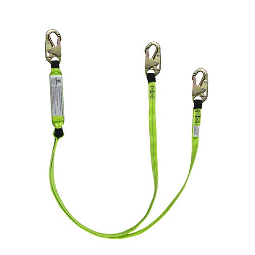 Safewaze™ FS561 Dual-Leg Energy Lanyard with Double-Locking Snap Hooks, 6 ft