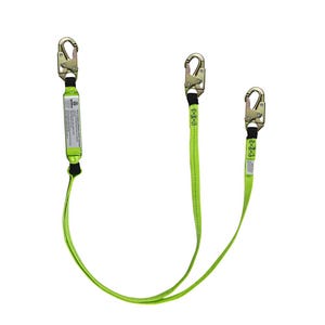Safewazeâ„¢ FS561 Dual-Leg Energy Lanyard with Double-Locking Snap Hooks, 6 ft