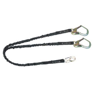 Safewazeâ„¢ FS586 Dual-Leg Streamline Low-Profile Energy Absorbing Lanyard with Rebar Hooks, 6 ft