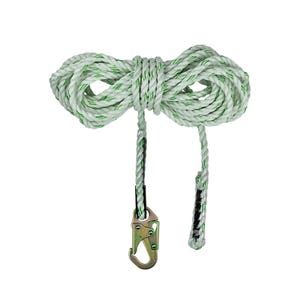 Safewazeâ„¢ FS700-100 Vertical Lifeline, 100 ft L, 5/8 in Polyester Rope