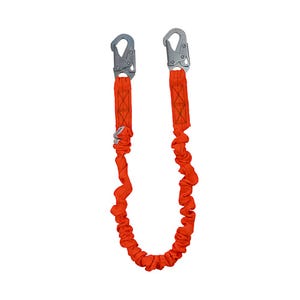 Safewazeâ„¢ FS88590 V-Lineâ„¢ Stretch Low Profile Energy Absorbing Lanyard with Snap Hooks