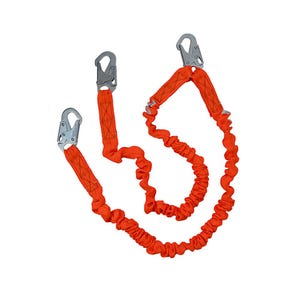 Safewazeâ„¢ FS88591 V-Lineâ„¢ Dual-Leg Low-Profile Lanyard with Snap Hooks, 6 ft