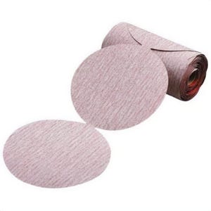 Saint-Gobain 05539518106 Carborundum Premier Red Aluminum Oxide Dri-Lube Paper Discs, 5 in dia, P320 Grit