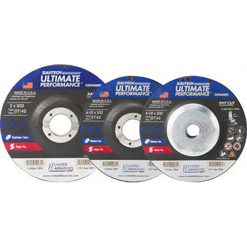 SAIT® Saitech™ Ultimate Performance™ 22064 High Performance Depressed Center Wheel, 4-1/2 in dia x 3/32 in Thick, 7/8 in Center Hole