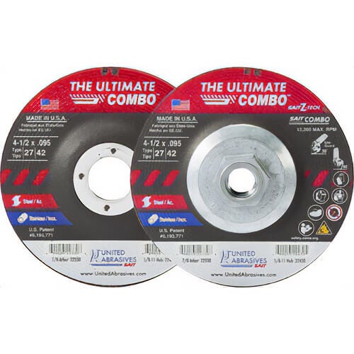SAIT® 22430 Depressed Center Wheel, 4.5 x 0.095 x 5/8-11 Ultimate Combination, 10 ea