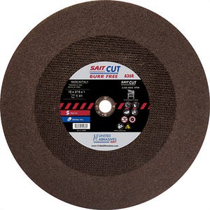SAIT® 24002 Type 1 Burr Free Stationary Saw Cut-Off Wheel, 10 in dia x 1/8 in Thick, 5/8 in Center Hole, A36R Grit