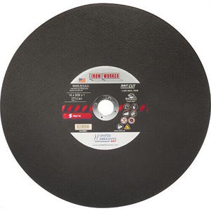 SAIT® Iron Worker™ 24051 Type 1 Fast Cut Straight Cut-Off Wheel, 14 in dia x 3/32 in Thick, 1 in Center Hole, 36 Grit