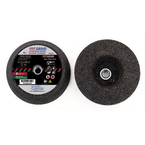 SAIT® 26002 CA16 Combination Cup Wheel, 4 in dia x 2 in Thick, CA16 Grit