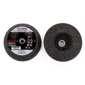 SAIT® 26002 CA16 Combination Cup Wheel, 4 in dia x 2 in Thick, CA16 Grit
