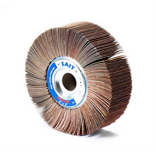 SAIT® 72031 2A Premium Coated Flap Wheel, 6 in dia, 2 in W Face, 80 Grit, Medium, Aluminum Oxide Abrasive