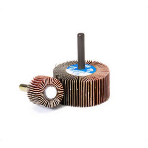 SAIT® 70003 2A Premium Coated Flap Wheel, 1 in dia, 3/4 in W Face, 1/4 in dia Shank, 120 Grit, Fine Grade, Aluminum Oxide Abrasive