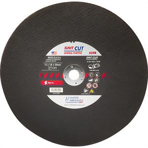 SAIT® 23455 Type 1 Burr Free Portable Saw Cut-Off Wheel, 14 in dia x 1/8 in Thick, 20 mm Center Hole, A24R Grit