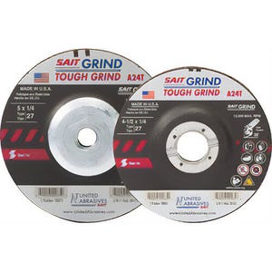 SAIT® 20280 General Purpose Tough Grind Depressed Center Wheel, 6 in dia x 1/4 in Thick, 7/8 in Center Hole, 24 Grit