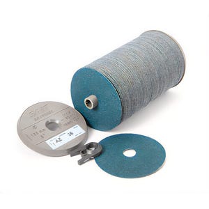 SAIT® 69380 Fiber Disc, Zirconium Blend AZ-X, 5 in dia, 7/8 in Arbor, 80 grit, 12,200 Max rpm, 100 ea