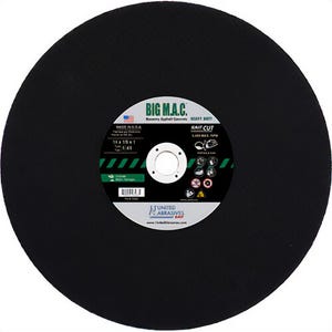 SAIT® BIG M.A.C.™ 23464 Type 1 Portable Saw Cut-Off Wheel, 14 in dia x 1/8 in Thick, 20 mm Center Hole, 24 Grit, Silicon Carbide Abrasive