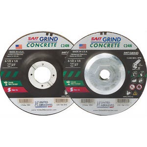 SAIT® 20171 Depressed Center Wheel, 5 in dia x 1/4 in Thick, 24 Grit, Silicon Carbide Abrasive