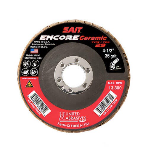 SAIT® 72932 Encore Ceramic Discs T29 4.5 x 5/8-11 60X, 10 ea