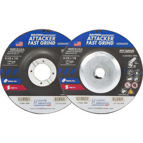 SAIT® Saitech™ Attacker® 20048 High Performance Depressed Center Wheel, 7 in dia x 1/4 in Thick, 7/8 in Center Hole, 24 Grit