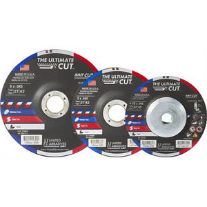 SAIT® The Ultimate Cut™ 22380 High Performance Cut-Off Wheel, 4-1/2 in dia x 0.045 in Thick, 7/8 in Center Hole, 60 Grit