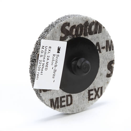 Scotch-Brite™ 7100000860 Roloc™ EXL Unitized Wheel, XL-UR, 2A Medium, TR, 2 in