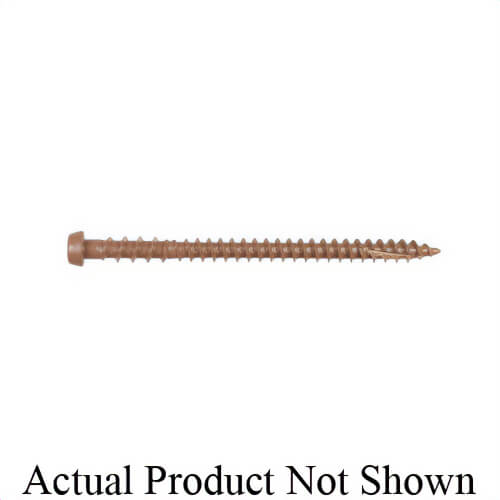 Simpson Strong-Tie® Deck-Drive™ DCU234S305 Collated Composite Screw, #10, 2-3/4 in OAL, Cap Head, T20 6-Lobe Drive, Tri-Lobe Thread, Double Cut Point