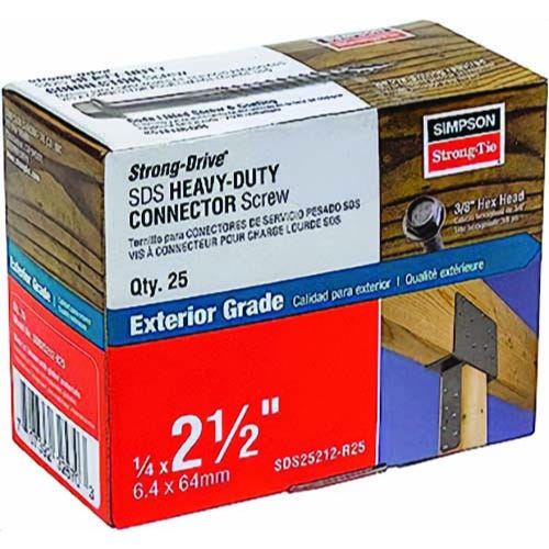 Simpson Strong-Tie® SDS25212 1/4 in x 2-1/2 in SDS Bulk, Ctn 1100