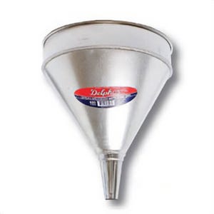 S&K 620 Heavy Duty Non-Swirl Off Set Side Tube Funnel, Galvanized, Steel