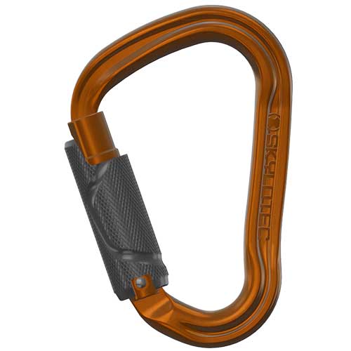Skylotec H-206 HMS Carabiner with Double Triple Gate, Corrosion Resistance, Aluminum, Orange, 250 kg Working Load Limit