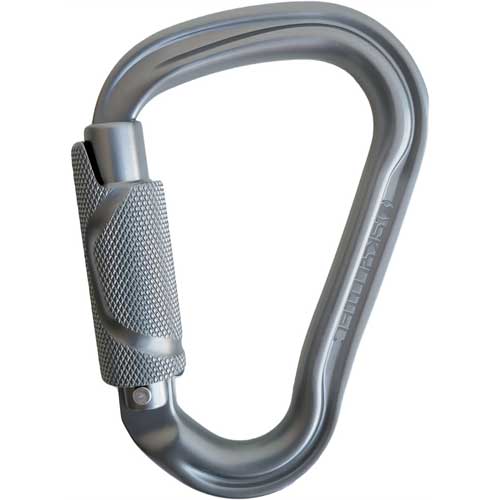Skylotec H-207 HMS Carabiner with Double Triple Gate, Corrosion Resistance, Aluminum, Gray, 250 kg Working Load Limit