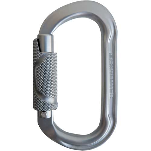Skylotec H-208 Oval Carabiner with Double Twist Gate, Corrosion Resistance, Aluminum, Gray, 24 mm Gate Opening