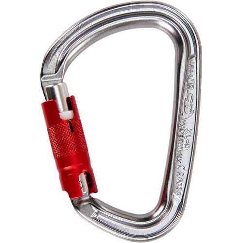 Skylotec H-254 CT XL-D-TG Connector with Triplex Gate, Corrosion Resistance, Aluminum, Silver, Red, 28 mm Gate Opening