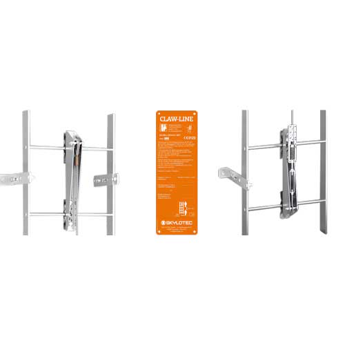 Skylotec SET-CL-S-200 Claw-Line Steel Ladder System Set with Round, Square and Diamond Rungs, 0.5 to 1.25 in dia, 200 ft