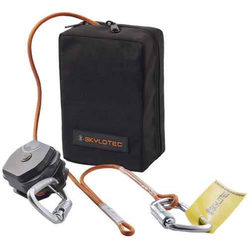 Skylotec SET-DEUS-00-20 Deus One Evacuation Device, Polyamide, Aramid, Stainless Steel, Black/Orange, 20 m Rope