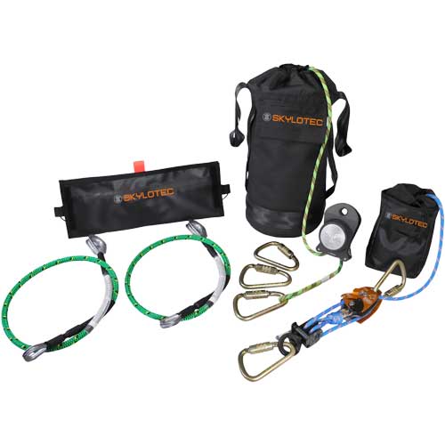Skylotec SET-900014 A-370 Escape and Rescue Basic Kit, Includes: Steel Carabiner, Anchors, Large Edge Protector and Rope Bag