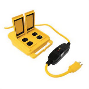 Southwire® 28438802 Portable GFCI Duplex Box with Test Reset Button, Handle and 12/3 AWG 6 ft SJTW Cord Set, 120 VAC, 15 A, 1800 W