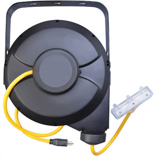 Southwire® 48208802SW Type SJTW Medium Duty Retractable Cord Reel, 125 VAC, 13 A, 50 ft L Cord, 12/3 AWG Conductor, 3 Outlets