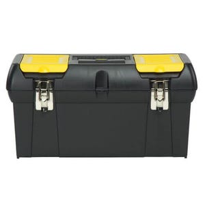 Stanley® 024013S 2000 Tool Box with Tray, 11 H x 24 W x 10-1/2 D in, 24 in Capacity, Nickel Plated Metal Latches