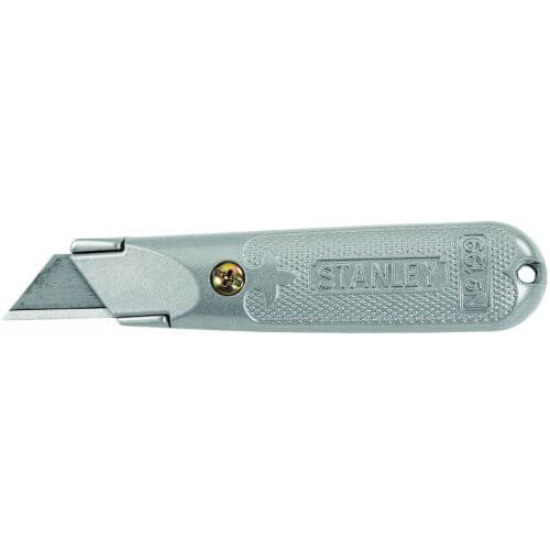 Stanley® Classic 199® 10-209 Super Duty Utility Knife with Hang-Hole, Double Sided/Fixed Blade, 3 Blades Included, 5-3/8 in OAL