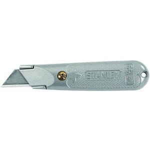 Stanley® Classic 199® 10-209 Super Duty Utility Knife with Hang-Hole, Double Sided/Fixed Blade, 3 Blades Included, 5-3/8 in OAL