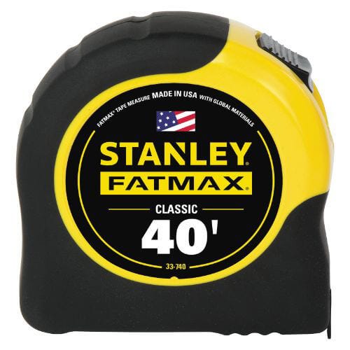 Stanley® 33-740L FatMax® Classic Measuring Tape, 40 ft L x 1-1/4 in W Blade