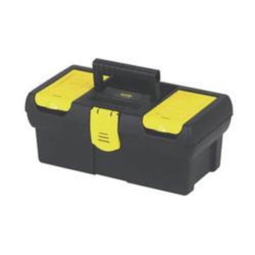 Stanley® STST13011 Tool Box with Tray and Plastic Latch, 2000 series, 5.1 in H x 7 in W, Rubber Handle, 4 Compartments, 1.1 gal