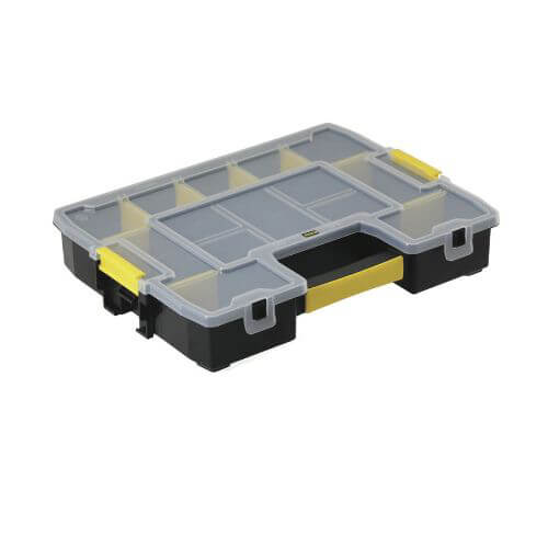 Stanley® STST14022 SortMaster™ Junior Compartment Box, 2-3/4 in H x 14-3/5 in W x 11-1/2 in D, 14 Compartments, Black/Yellow