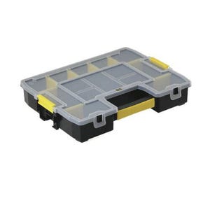 Stanley® STST14022 SortMaster™ Junior Compartment Box, 2-3/4 in H x 14-3/5 in W x 11-1/2 in D, 14 Compartments, Black/Yellow