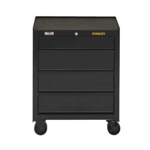 Stanley® STST22742BK 100 Rolling Tool Cabinet, 32 in H x 26-1/2 in W x 18 in D, 4 Drawer, 50 lb Load Capacity