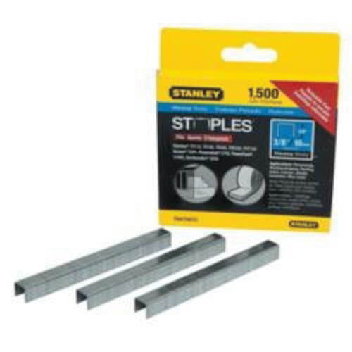 Stanley® TRA706TCS TRA700 Heavy Duty Narrow Crown Staples, 3/8 in L Leg, Chisel Point, Steel, 27/64 in W Crown