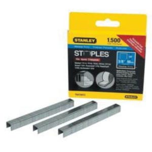 Stanley® TRA706TCS TRA700 Heavy Duty Narrow Crown Staples, 3/8 in L Leg, Chisel Point, Steel, 27/64 in W Crown