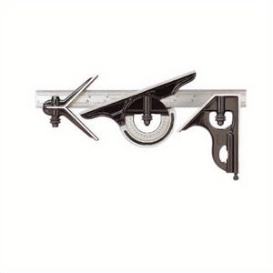 Starrett® C434ME-300 Combination Square Set, 4 pc, 11-3/4 in L, Hardened Steel Blade, Square/Center/Protractor Head